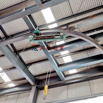 2吨单轨吊 U型轨道的电动葫芦 &nbsp;弧形轨道 环形工字钢起重机